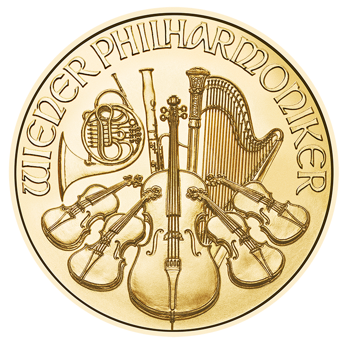 1 Unze Gold Wiener Philharmoniker in Sichtfensterverpackung