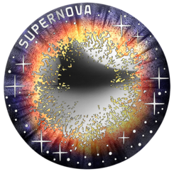 20-Euro-Silbermünze Supernova Bildseite