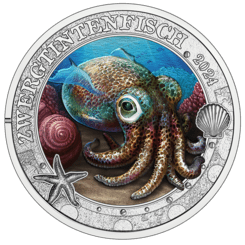 Howaiian Bobtail Squid 3 Euro Coin Reverse