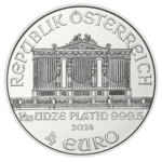 1/25 Unze Wiener Philharmoniker in Platin Wertseite