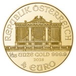 1/25 ounce gold Vienna Philharmonic value side