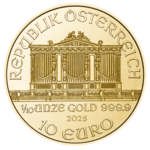 1/10 ounce gold Vienna Philharmonic value side