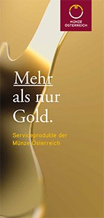 Deckblatt Infofolder Serviceprodukte der Münze Österreich