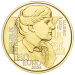 50-Euro-Goldmünze Veza Canetti Wertseite