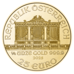 1/4 ounce gold Vienna Philharmonic value side