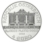 1/25 ounce platinum Vienna Philharmonic value side