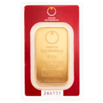 100 gramme gold bar in blisterpack