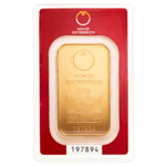 50 gramme gold bar in blisterpack