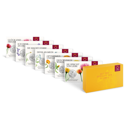 Komplettset Silbermünzen HGH im Blister Serie Mit der Sprache der Blumen