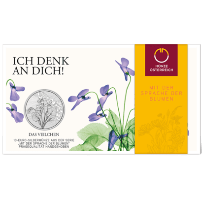 10 euro silver coin violet HGH in blister packaging