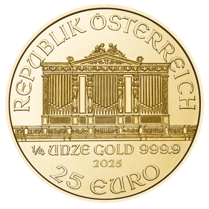 1/4 Unze Gold Wiener Philharmoniker Wertseite