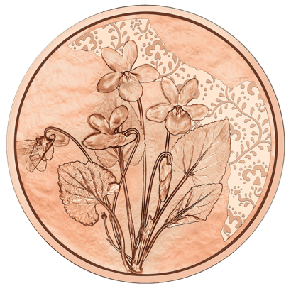 Veilchen 10-Euro-Münze Kupfer revers
