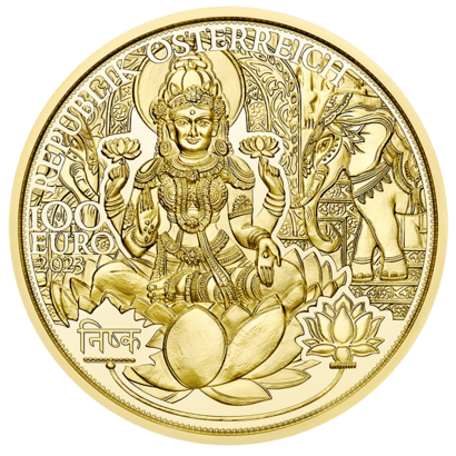 2023 100-Euro Goldmünze Das goldene Indien Vorderseite