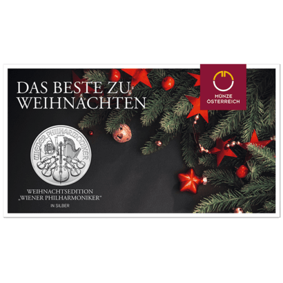 2024 Weihnachtsedition Wiener Philharmoniker 1 Unze in Silber im Blister verpackt