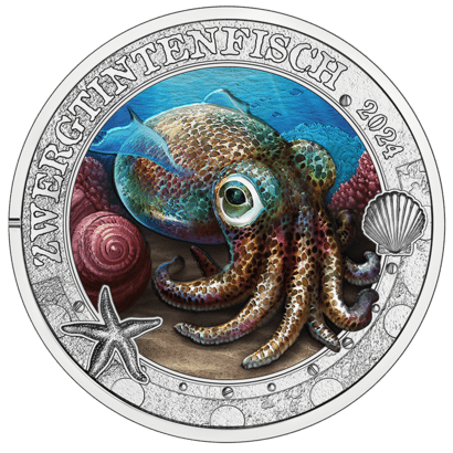 Howaiian Bobtail Squid 3 Euro Coin Reverse
