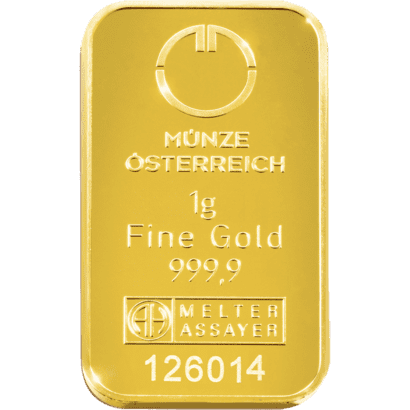 1 gramme gold bar
