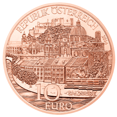 10-euro coin 2014 Salzburg copper avers