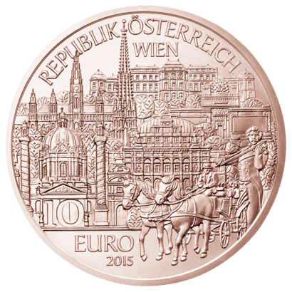 10-euro coin 2015 Wien copper avers
