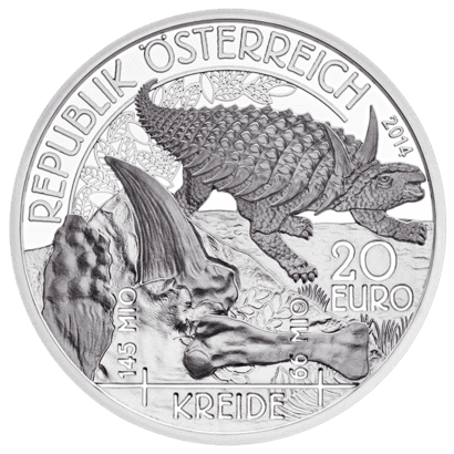 20-euro coin 2014 cretaceous period avers
