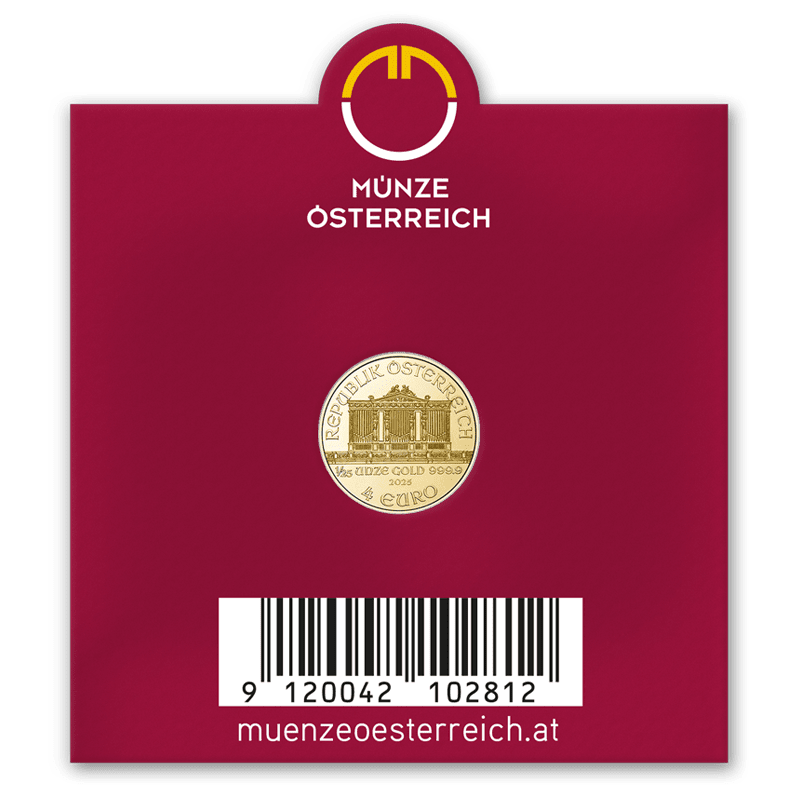 Window Packing Wiener Philharmoniker Gold 1/25 Unze RV