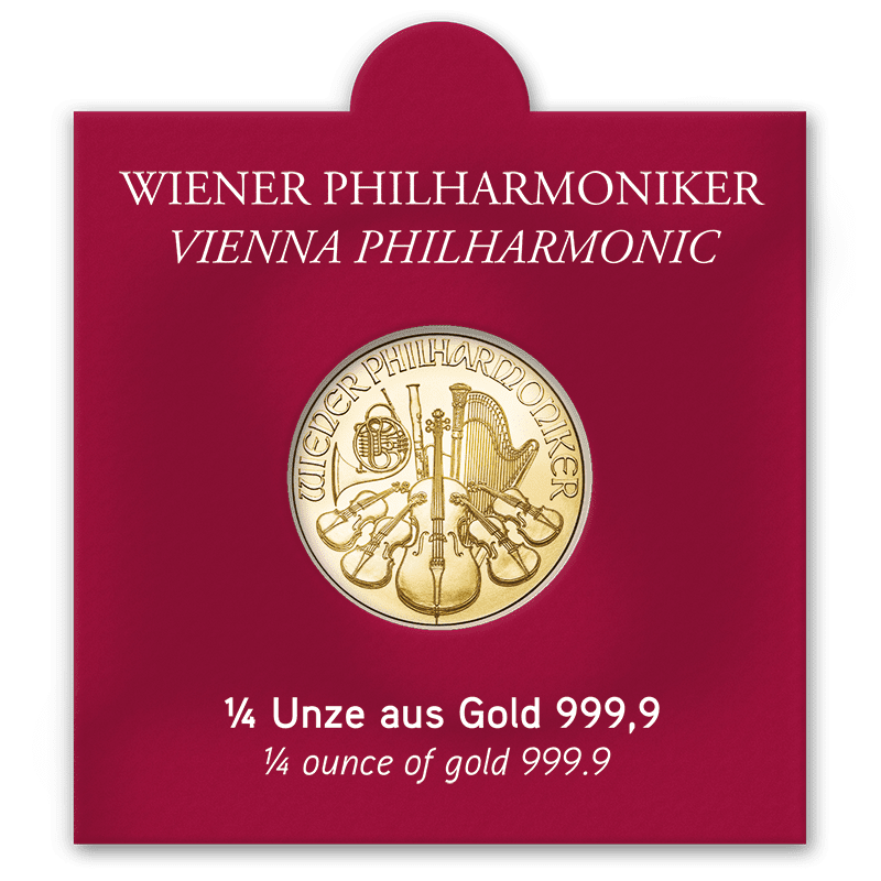 Philharmoniker Gold 1/4 Unze AV Sichtfenster