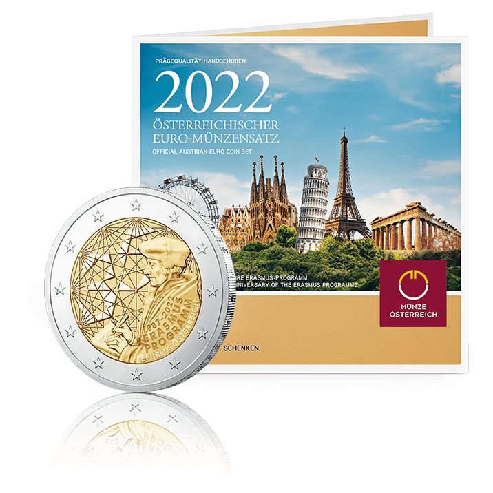 Official Austrian Euro Coin Set 2022 with Coin