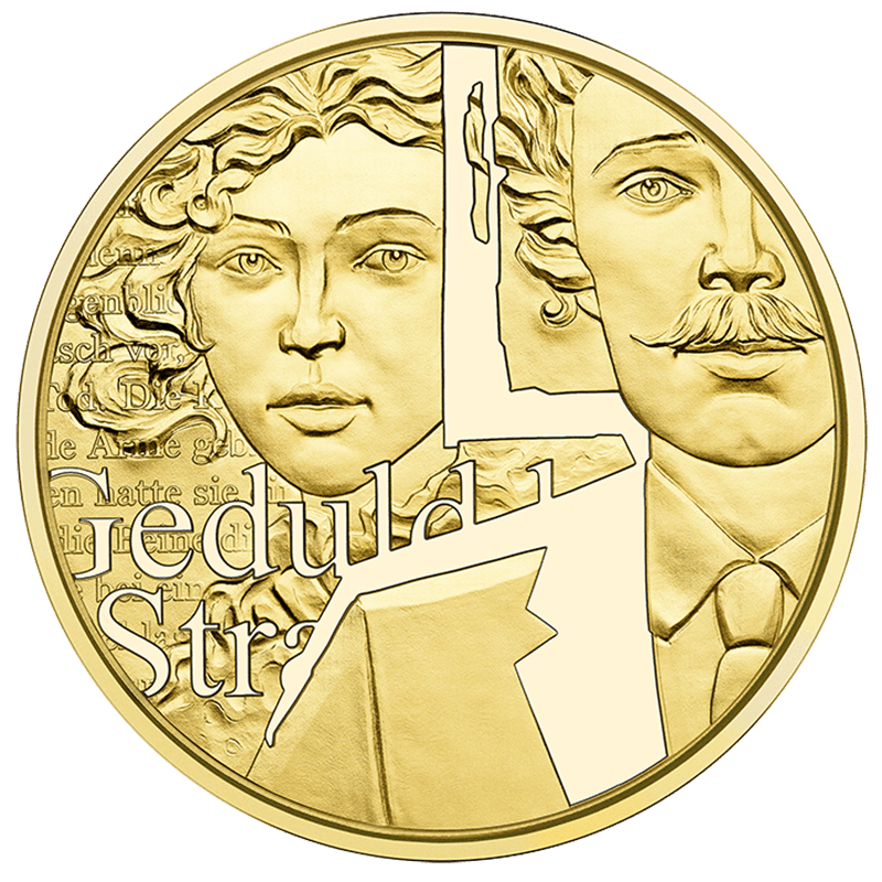 50-Euro-Goldmünze Veza Canetti Bildseite
