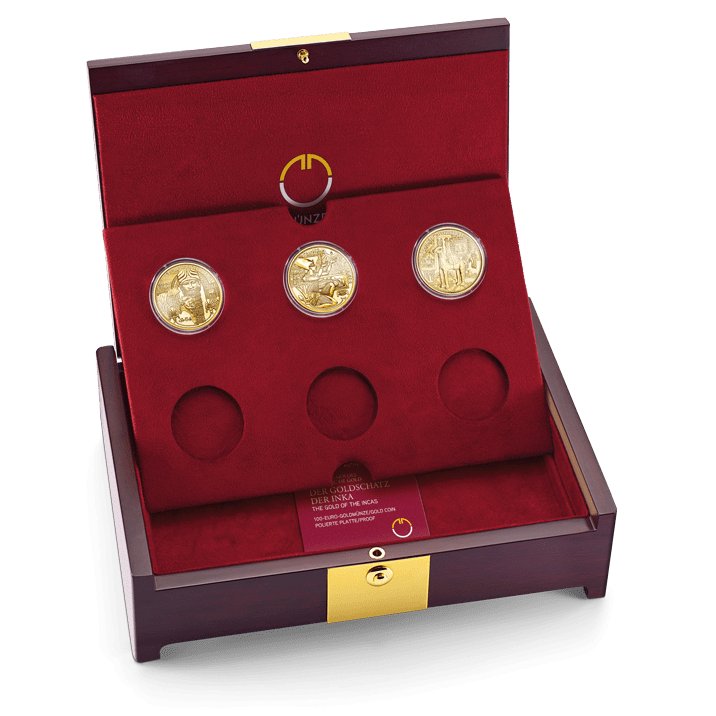 Sammelkassette Magie des Goldes mit drei Münzen