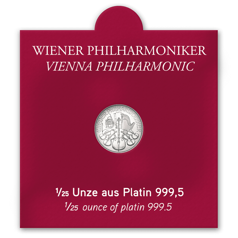 Philharmoniker Platin 1/25 Unze AV Sichtfenster