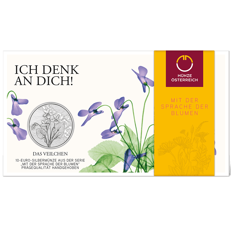 10 euro silver coin violet HGH in blister packaging