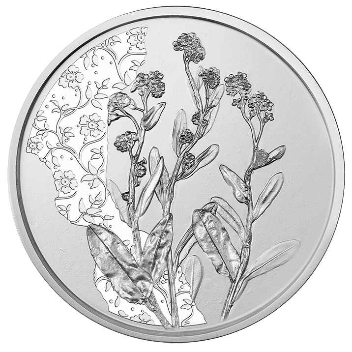 10-Euro-Silbermünze Das Vergissmeinnicht Bildseite