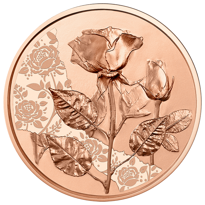 10-Euro-Kupfermünze Die Rose