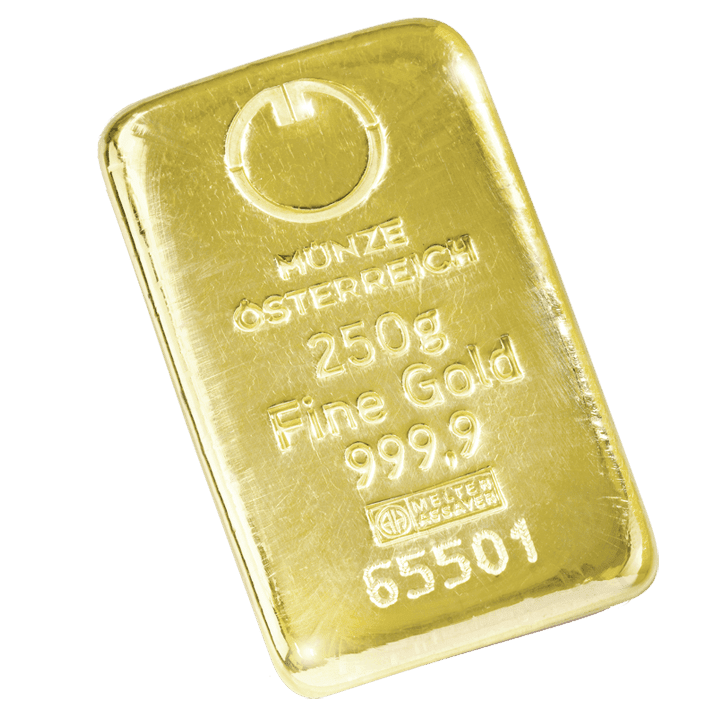 250 gramme gold bar