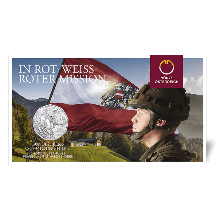 5-euro coin Austrian army blister