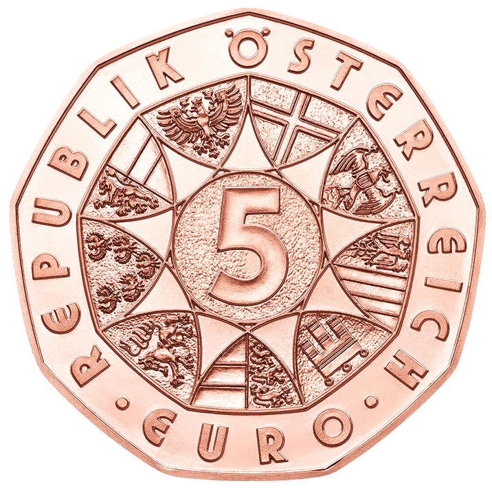 5 Euro copper coin Spring awakening