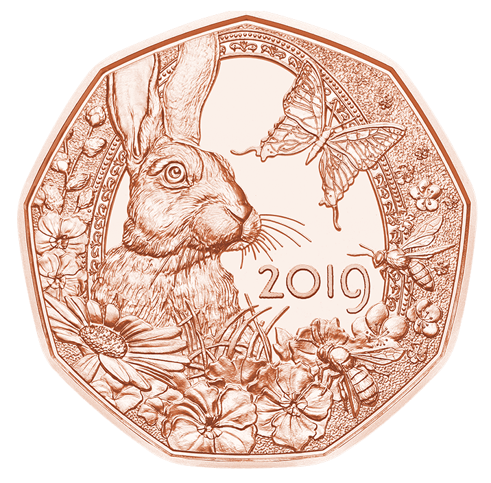 5 Euro copper coin Spring awakening