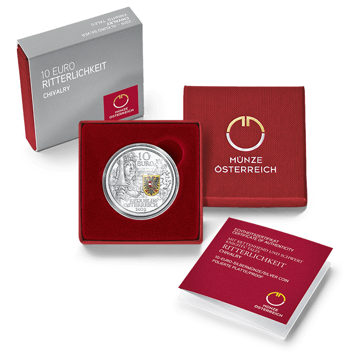 10 Euro silver coin chivalry packed