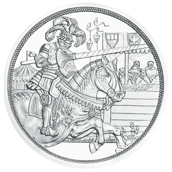 10 Euro silver coin proof, chivalry avers