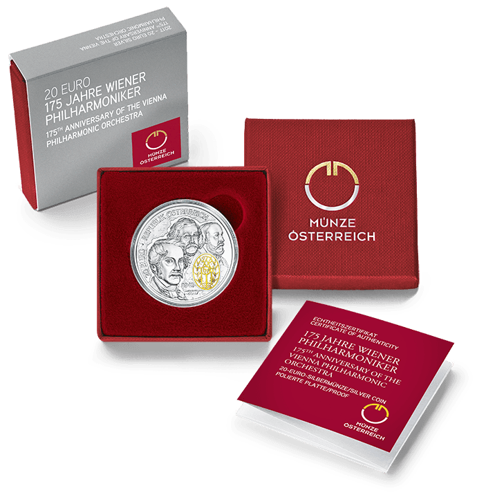 20-euro coin 2017 175 years Vienna Philharmonic plus packing