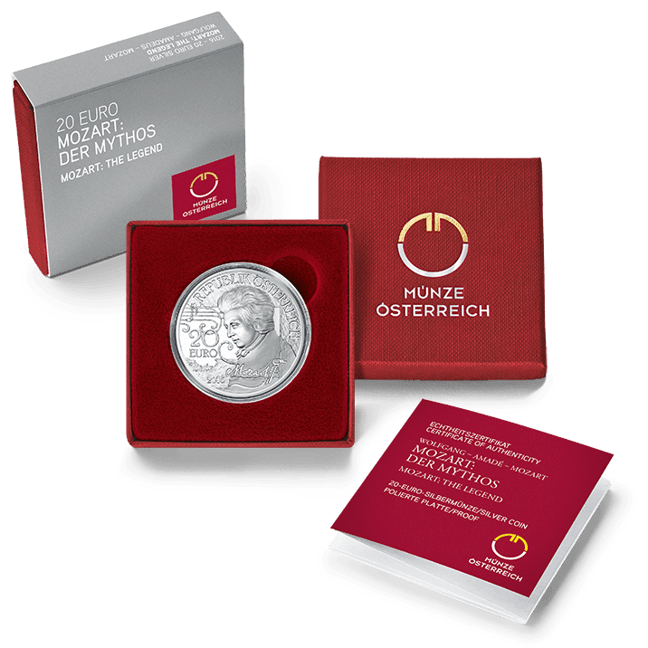 20-euro coin 2016 the myth of Mozart plus packing