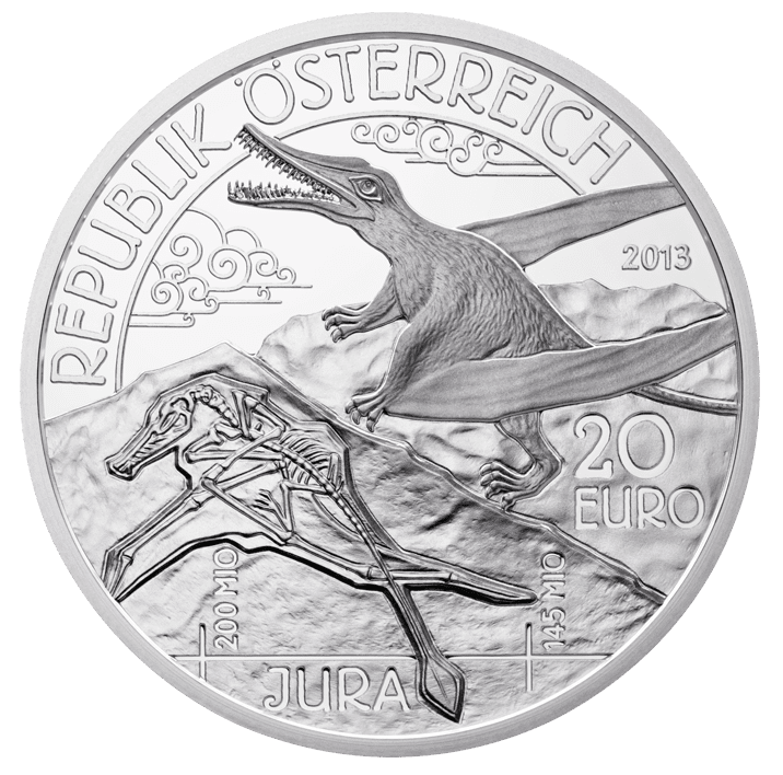 20-euro coin 2013 Jurassic time avers