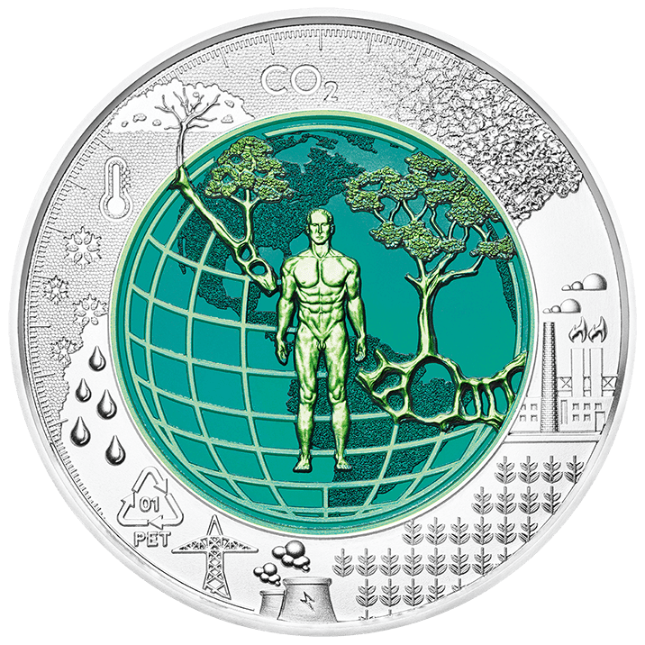 2018 silver niobium coin Anthropocene