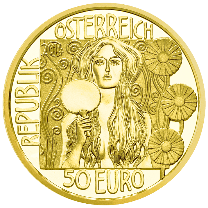 50-euro coin 2014 Klimt obverse