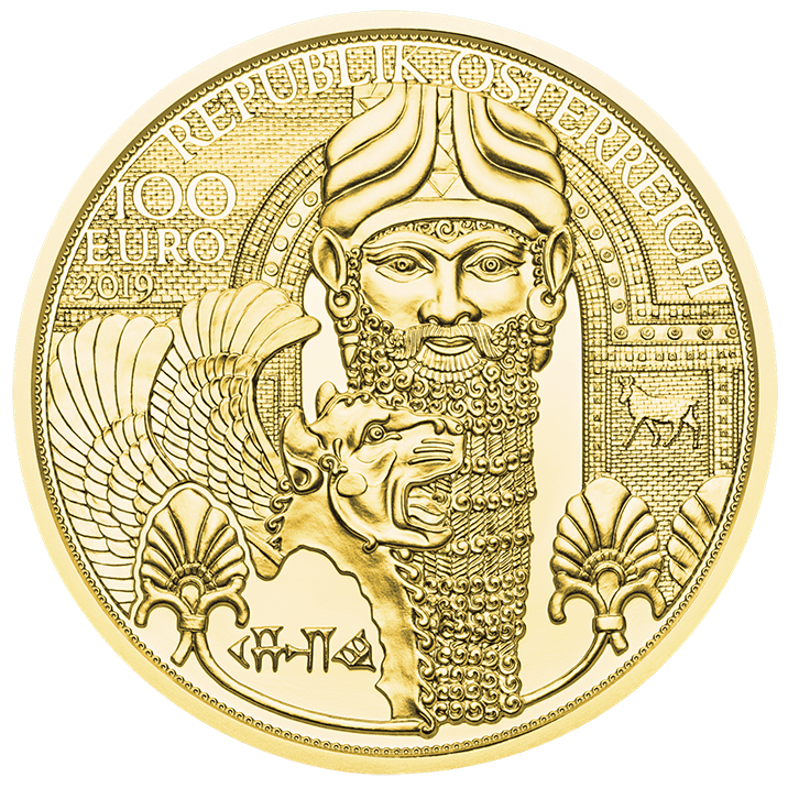 100-Euro-Goldmünze Das Gold Mesopotamiens Rückseite