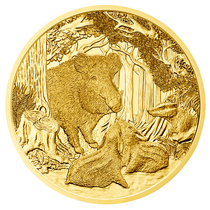 100-Euro-Goldmünze Das Wildschwein Bildseite