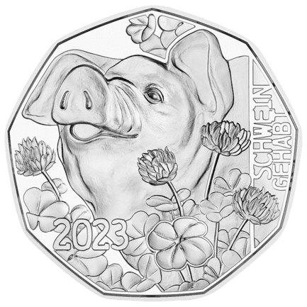 New Year's Coin 2023 Lucky Pig in Silver