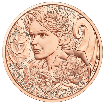 10-Euro-Kupfermünze Die Pfingstrose