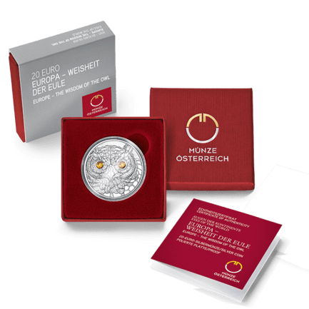 The Wisdom of the Owl 20 Euro Silver Coin plus Packing