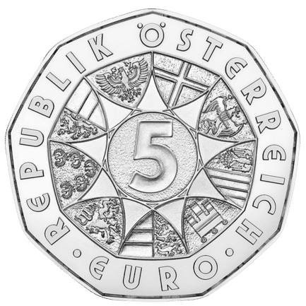 5-Euro-Münze in Silber Wertseite