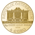 1/25 ounce gold Vienna Philharmonic value side